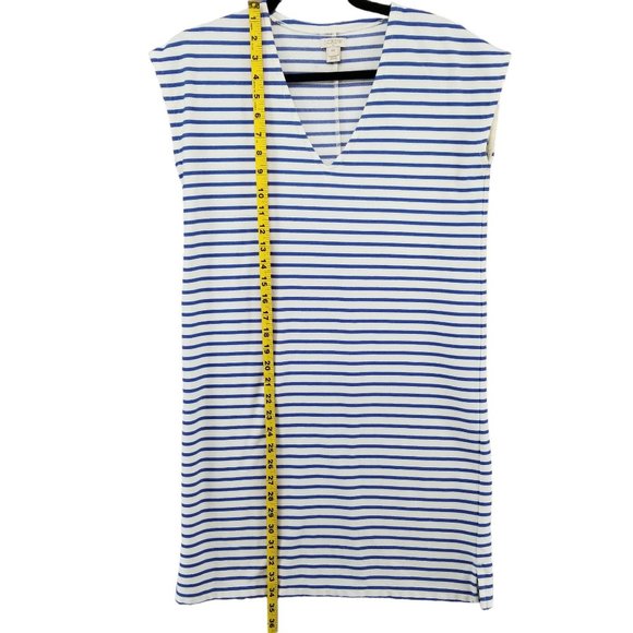 J.CREW Striped Mini Dress Blue White V Neck Cap Sleeve Nautical Pullover Sz XXS - Picture 6 of 10